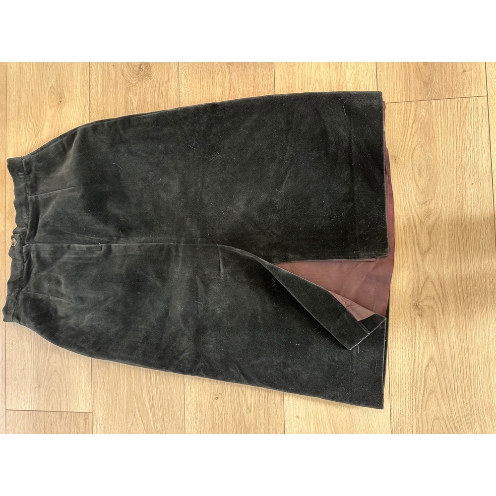 Vintage Black Velvet Midi Skirt – 27" Waist - Picture 6 of 6